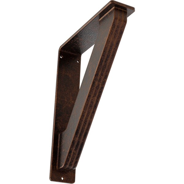 Ekena Millwork Traditional Wrought Iron Bracket, (Triple center brace), Antiqued Copper 2"W x 7 1/2"D x 10"H BKTM02X07X10TTRACO - main